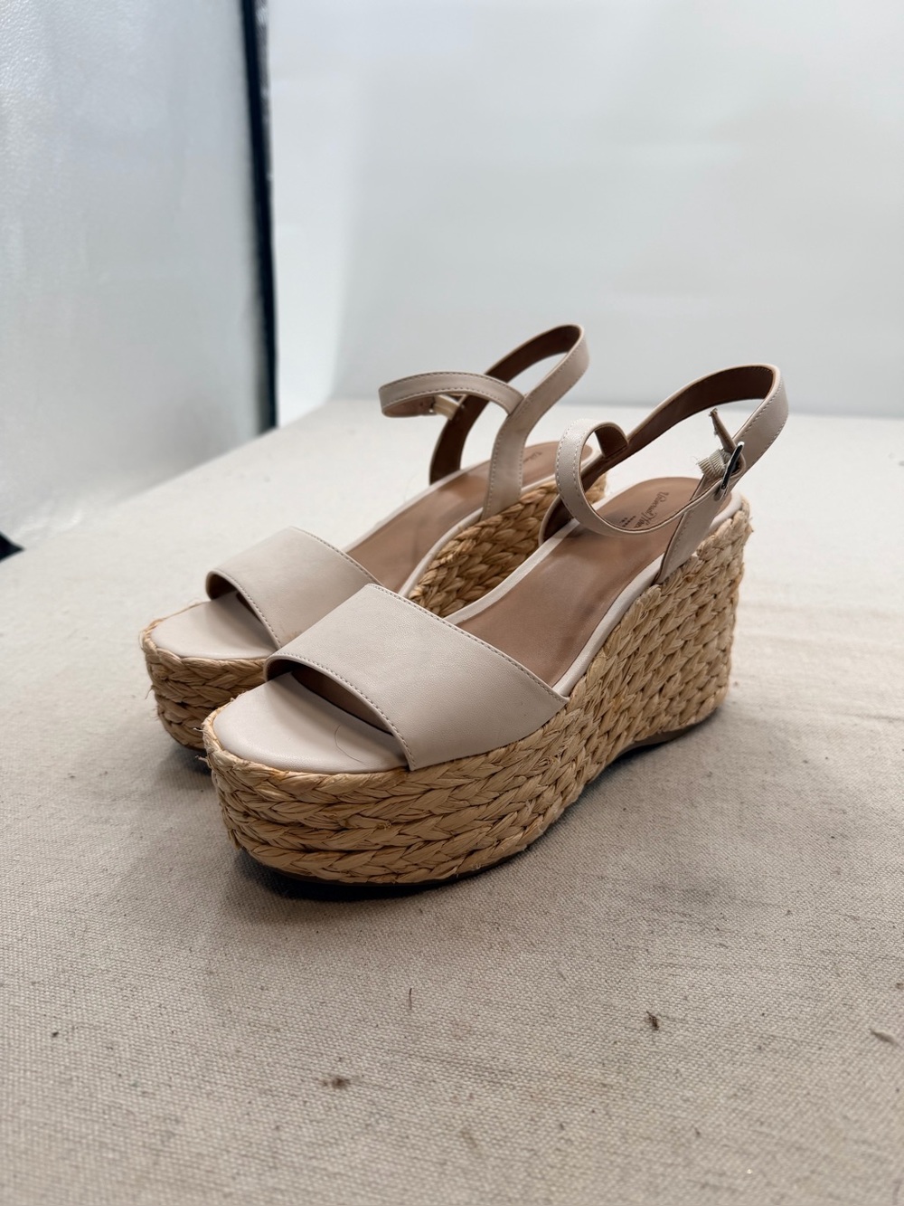 Universal Thread Beige Platform Espadrille Wedge Sandals - Women